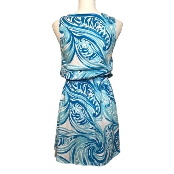 LILLY PULITZER Windward Dress Resort White Blue Sea Ruffles Mini Beach Summer - Picture 6 of 10